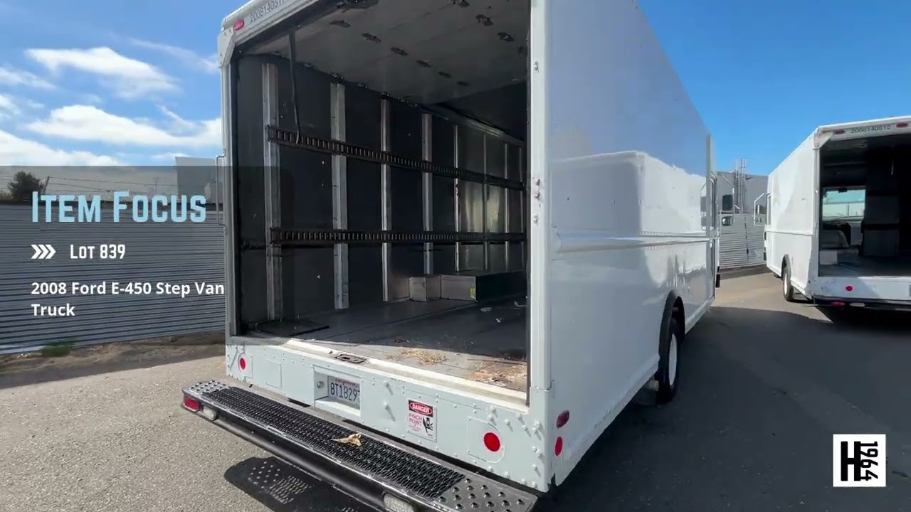 Fleet Liquidation Auction! Bid on Lot 839: 2008 Ford E-450 Step Van Truck – San Leandro, CA