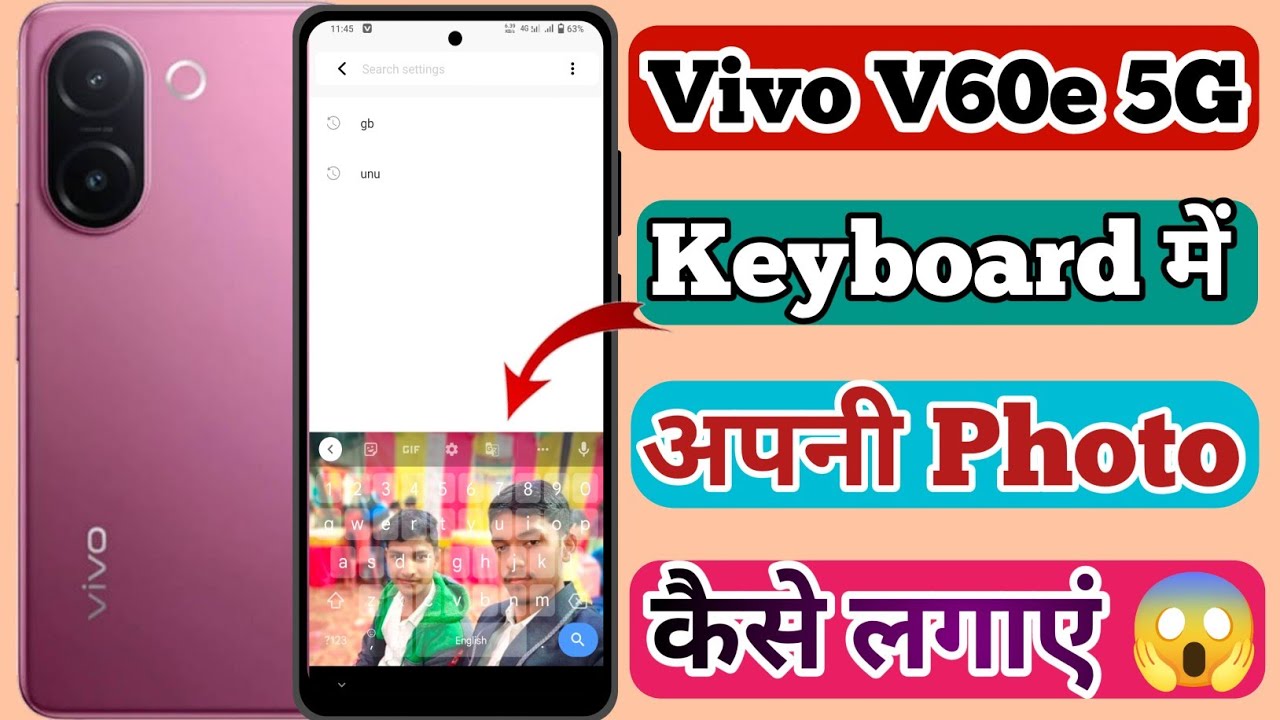 Vivo V60e 5g Keyboard Me Photo Kaise Lagaye // How To Keyboard Theme Setting On Vivo V60e 5g  