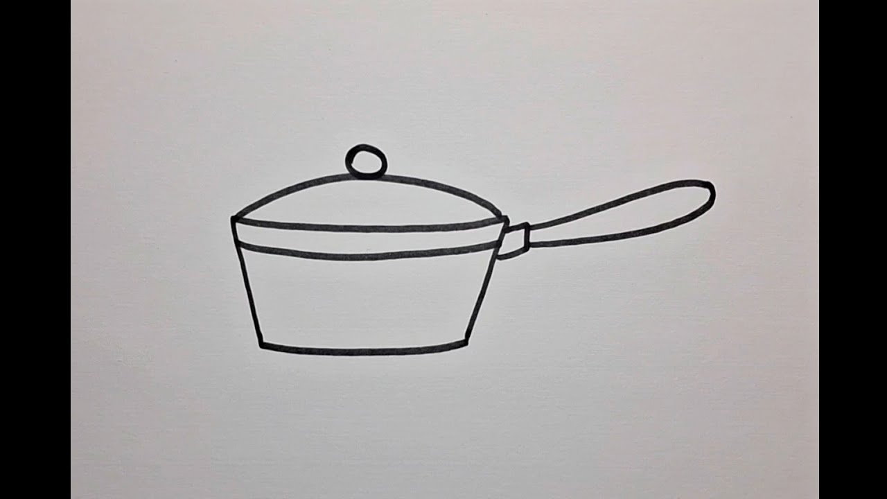 Cooking pot drawing,  easy and slow drawing,  pencil colour drawing 