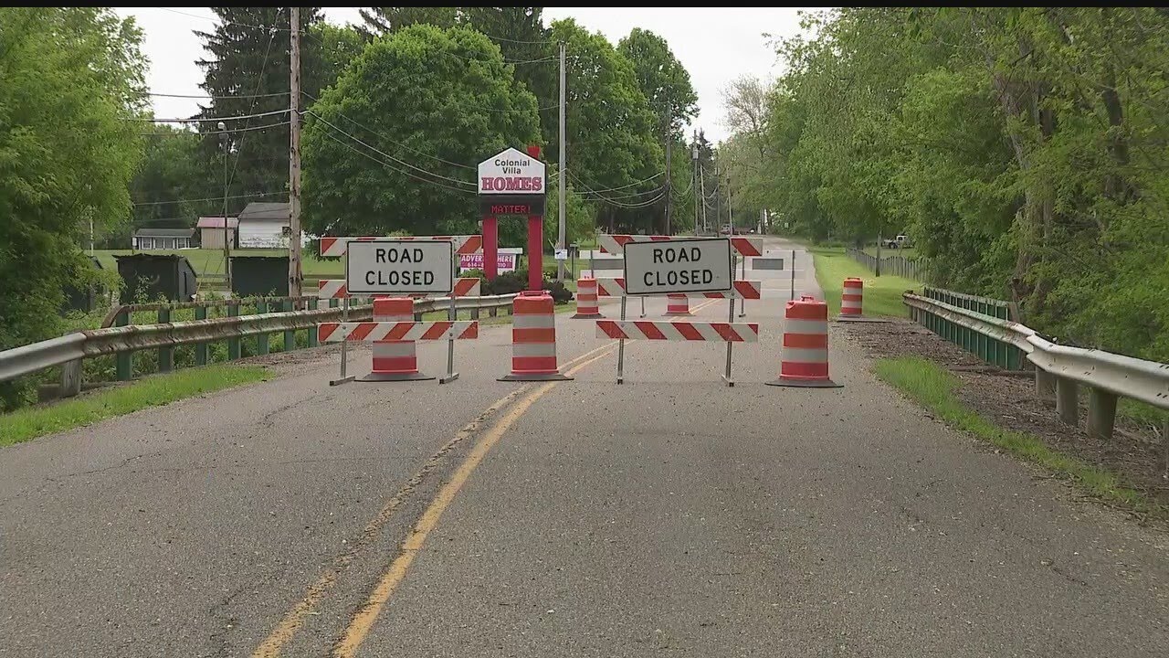 Portion of road closed in Mahoning County for bridge work