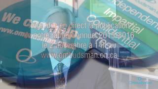 Rapport annuel 2015-2016 de lOmbudsman de lOntario - le 2 novembre