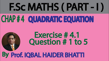 Ch#4 Quadratic Equations | Ex 4.1 Q1 to 5 by Factorization| Fsc Part 1 (Lecture no. 2)