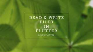 Flutter: How to read and write files