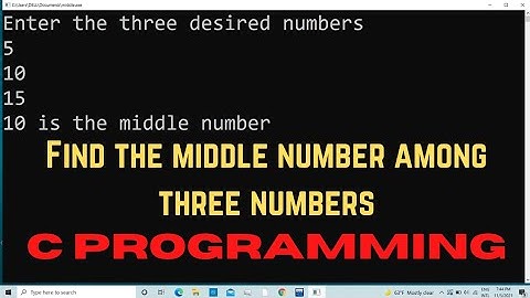 c program to find the middle number among three numbers(neither greatest nor least) #cprogramming
