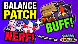 THE BIGGEST BALANCE PATCH WE HAVE SEEN IN SO LONG!! *Official Balance Patch Notes* - Pokémon Unite