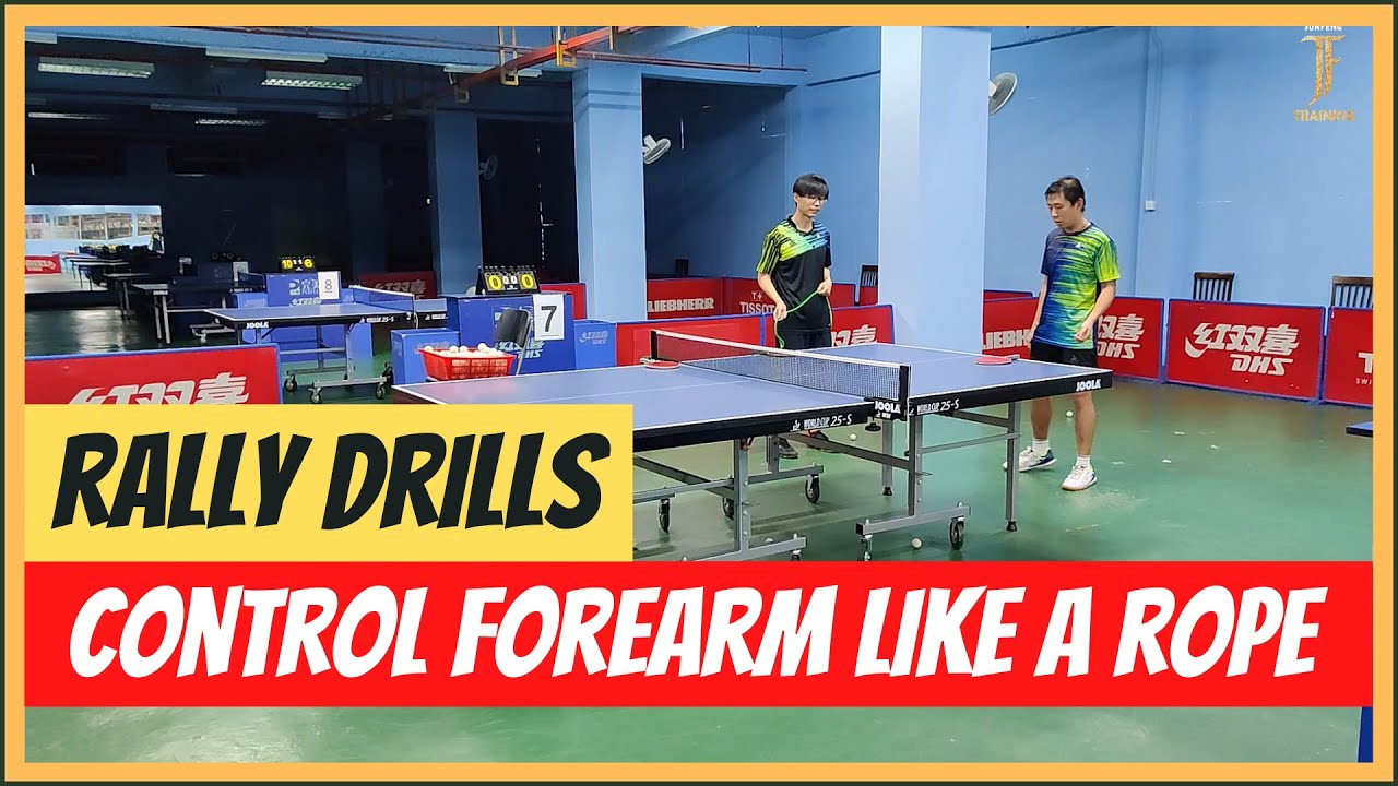 Table tennis rally drill Control the forearm like a rope YouTube