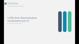 Web-based Database Manipulation Part 2 | Lab 8 Database Concepts and Design