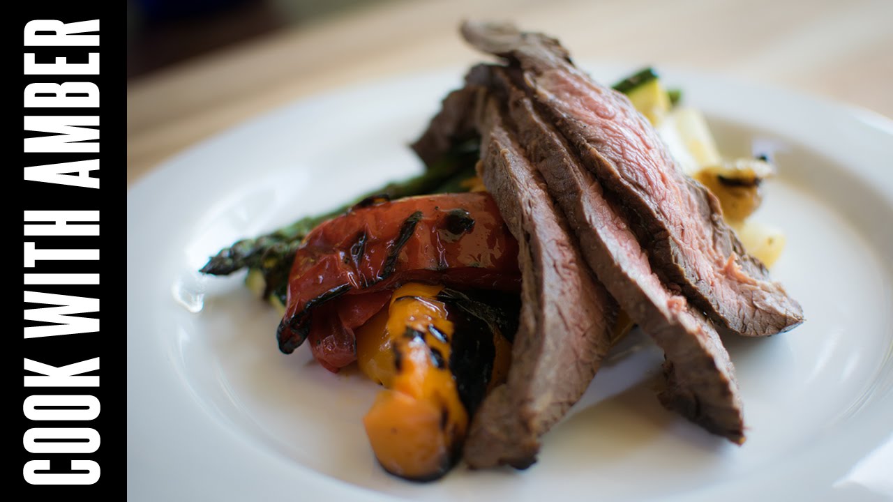 Grilled Flank Steak and Veggies | Cook With Amber - YouTube