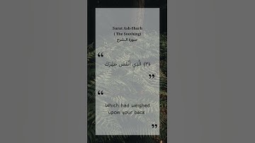Surat Ash-Sharh (The Soothing ) سورة الـشرح  #quran #allah #surah #alquran #qurantranslation