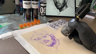 LIVE TATTOO: KENDRICK LAMAR PORTRAIT ON FAKE SKIN screenshot 4