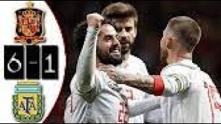 España vs Argentina 6-1 Resumen Highlights Goles Amistoso 27/03/2018