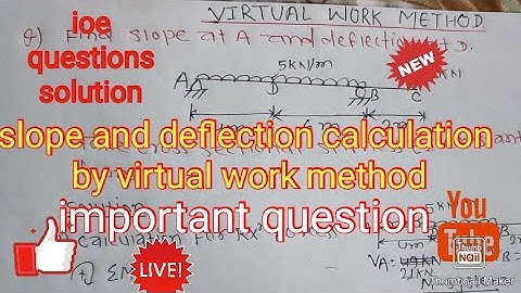 ch-3 Numerical!slope and deflection calculation by virtual work method!beam!loe!Tu!Pu!..