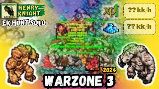 Tibia - Knight Level 1000 Hunt Solo WARZONE 3 | Ek Hunt Solo #192
