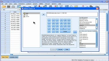 Select Cases: Dates and Times - SPSS