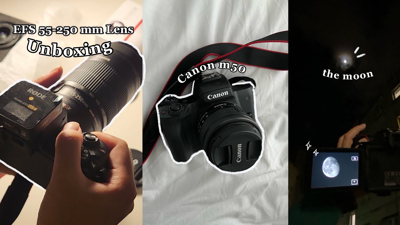 Canon M50 VLOG camera TRANSFORMATION 📸📦 Canon lens adapter+ Canon efs 50-250 mm lens Unboxing