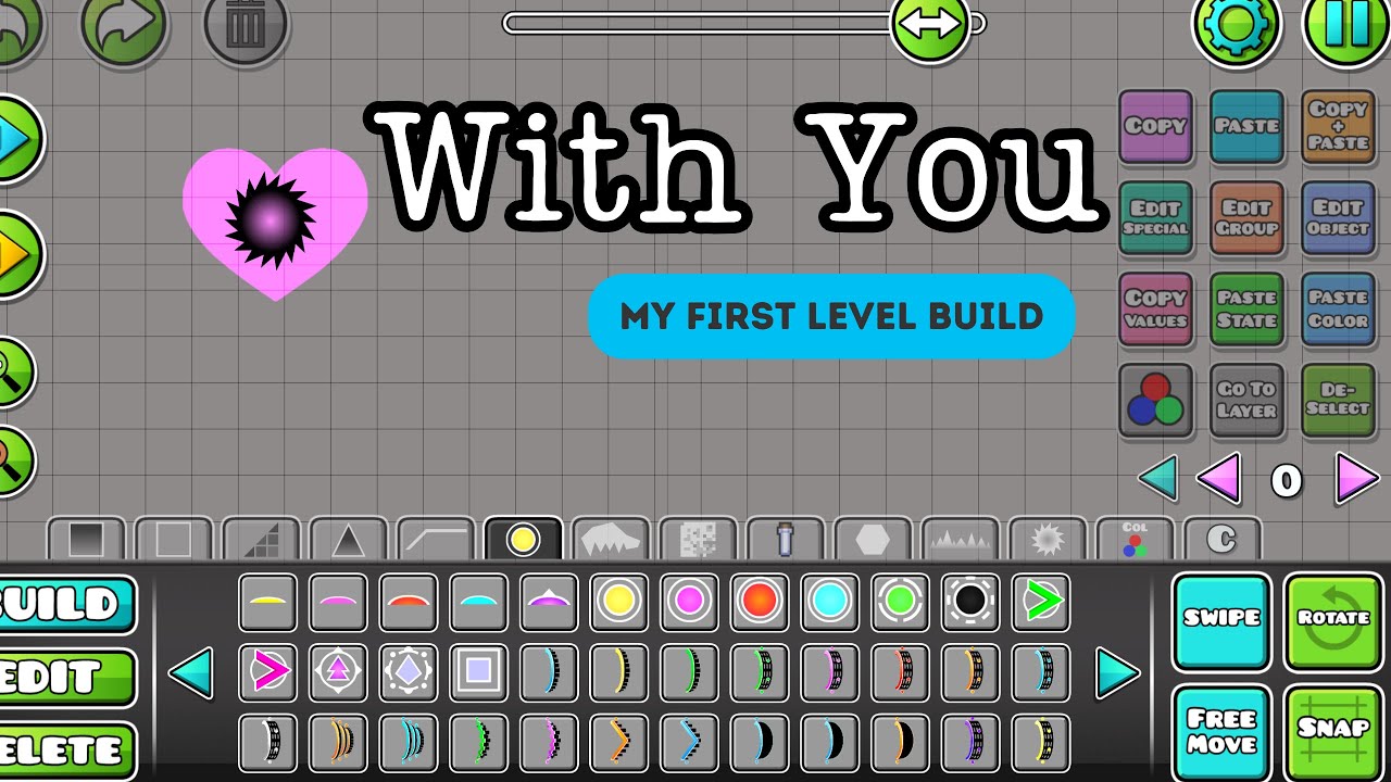 Geometry Dash Level Build - YouTube