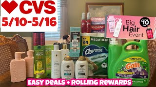 CVS HAUL 5/10-5/16 EASY DEALS | BIG HAIR EVENT + ROLLING REWARDS FOR LOW OOP COST | HOW TO COUPON