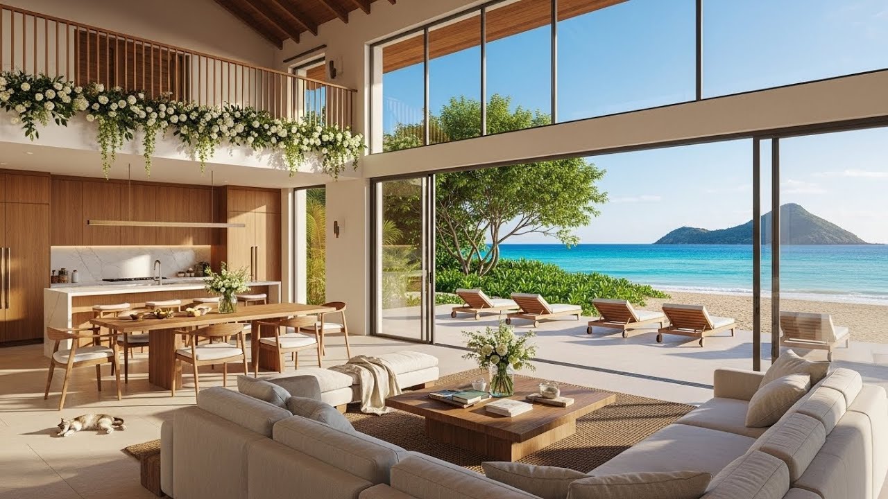 Relaxing Jazz in a Tranquil Lake House ☀️ Peaceful Jazz Music for Warm Morning Ambience