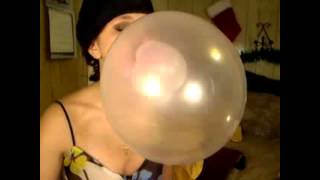 Blowing Huge Bubble Gum Bubbles Inside Of Bubbles