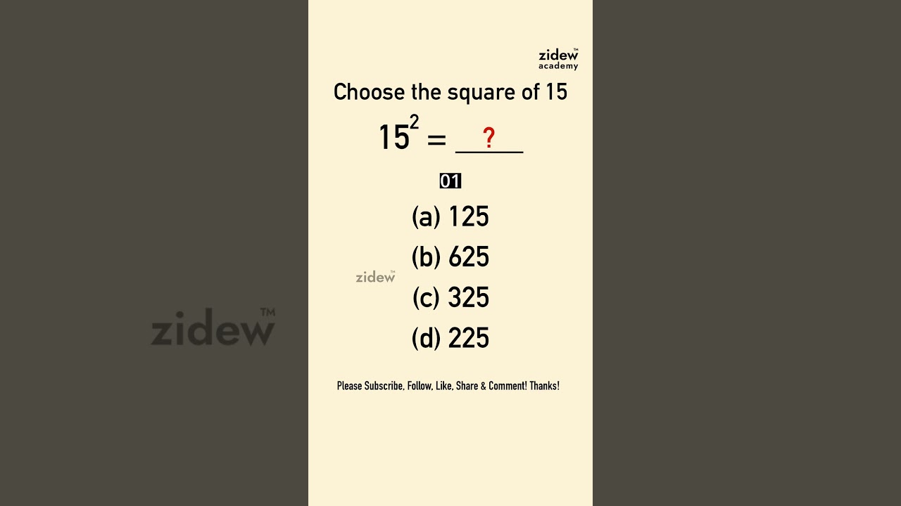15 Square • Numbers • Math • Enrich IQ • zidew academy