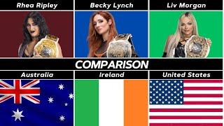 Comparison Becky Lynch Rhea Ripley va Liv Morgan WWE Wrestlers
