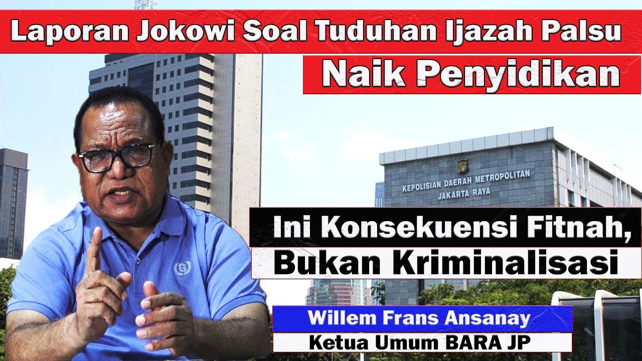 Laporan Jokowi Soal Tuduhan Ijazah Palsu Naik Penyidikan, Ketum Bara JP: Ini Konsekuensi Fitnah