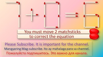 7+0=6 Move 2 Matchsticks