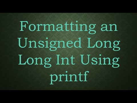 Formatting an Unsigned Long Long Int Using printf