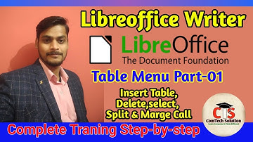#WhatisLibreofficeWriterTableMenuinHindi #TableMenuWriter || Libre Office Writer Table Menu Part-01
