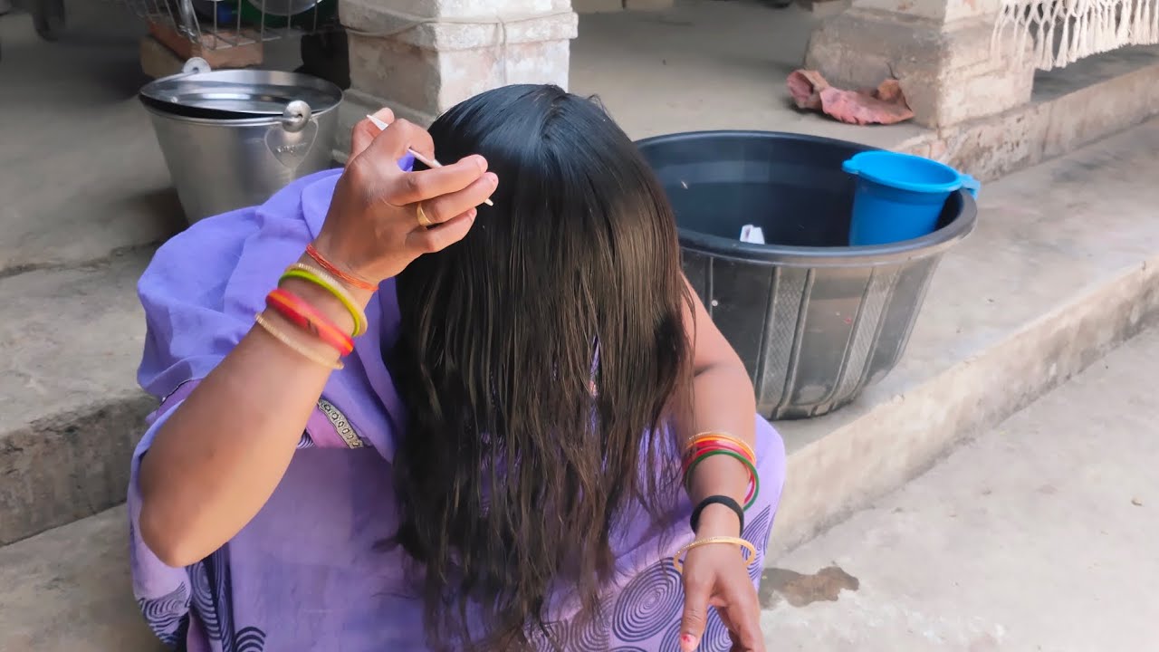 Long Hair Lice Combing 💇Desi Haircut Vlog Haircut Vlog Indian Woman