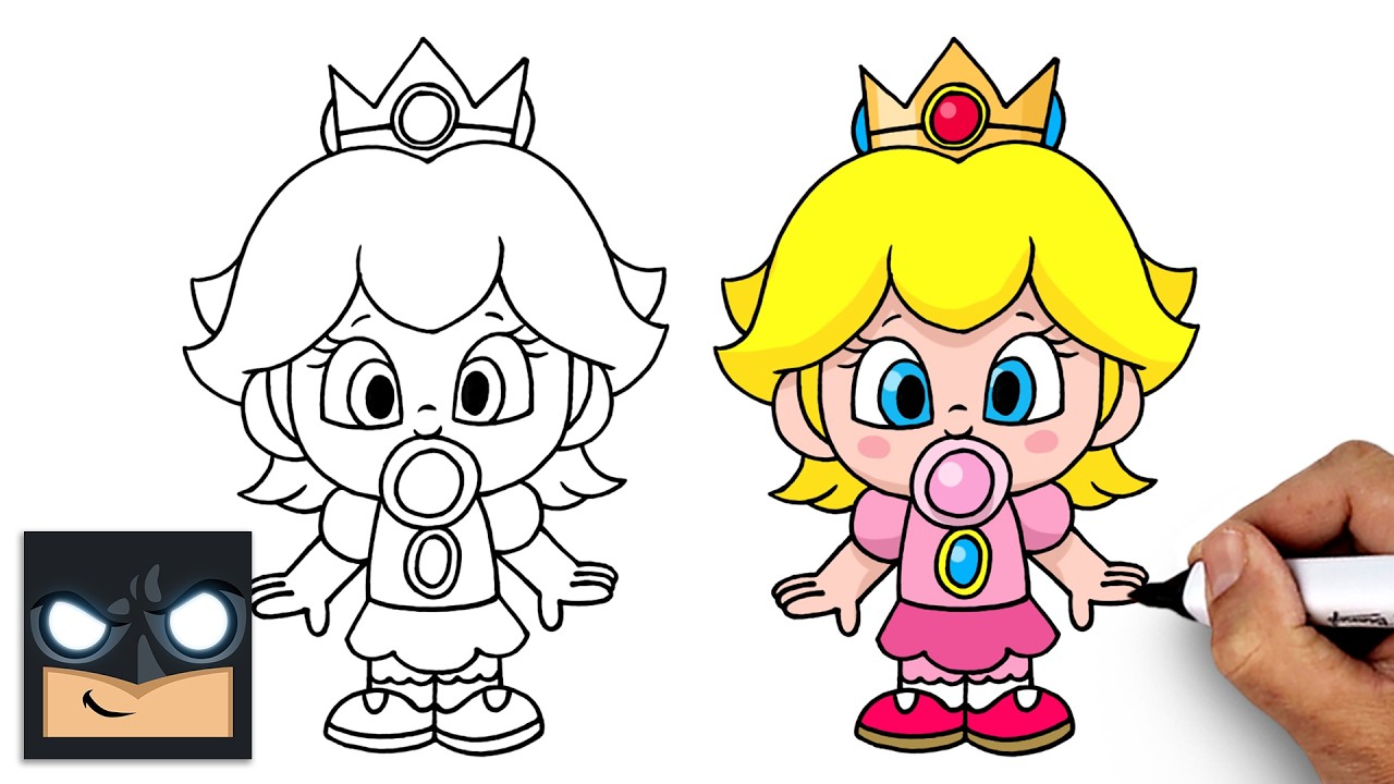 How to Draw Baby Peach | Super Mario