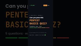 Can you pass this Pentest Basics Quiz | JTH Quiz #003