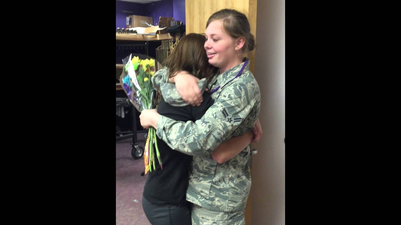 Surprising Amber's little sister at her school...