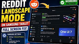 How to Use Reddit in Landscape Mode on Samsung Tablet | Full Screen Fix