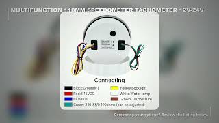 Multifunction 110mm GPS Speedometer Tachometer 2 Gauges Set 0-10Bar Oil Press Water Temp Fuel Volt 4