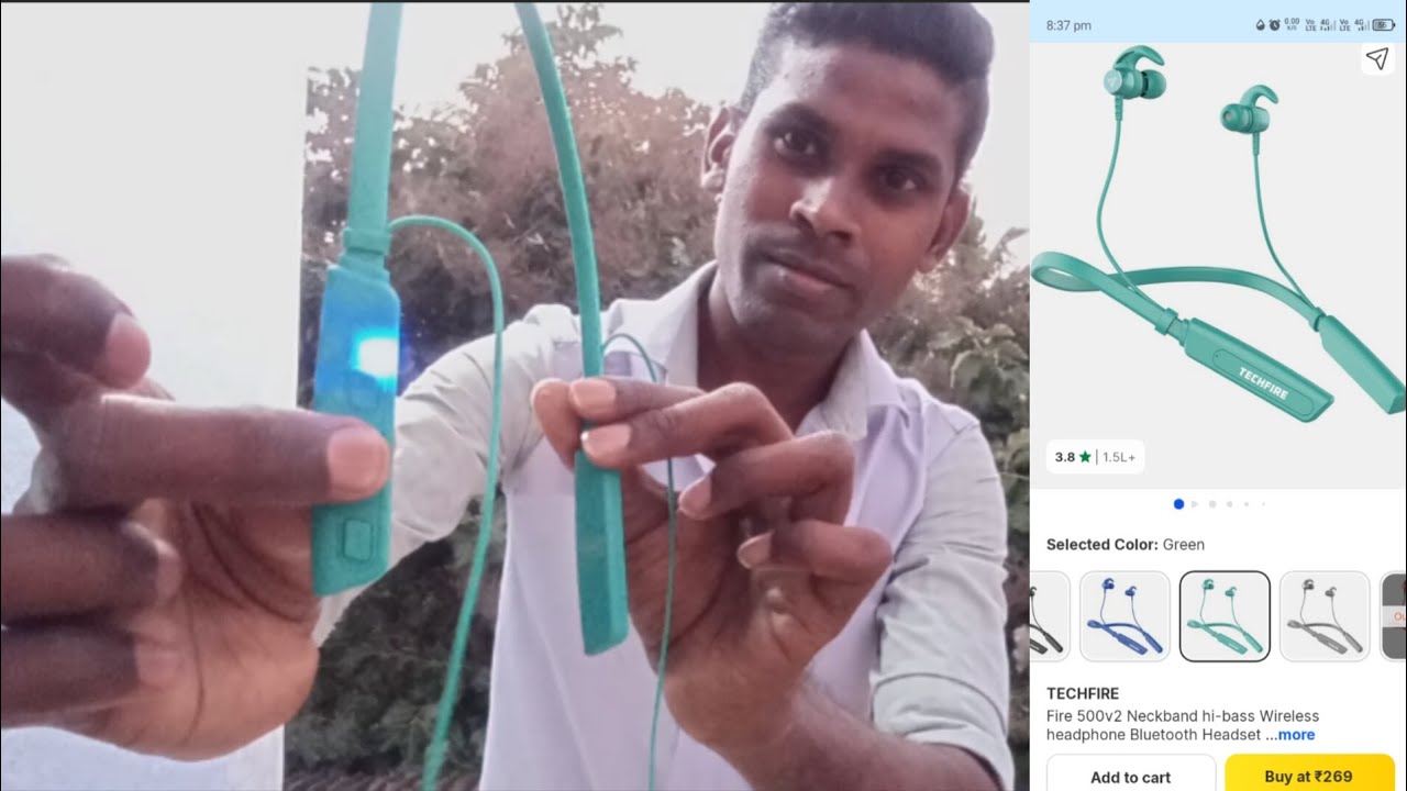 Fire 500 v2 Neckband hi- bass wireless headphone Bluetooth Headset unboxing review Flipkart 