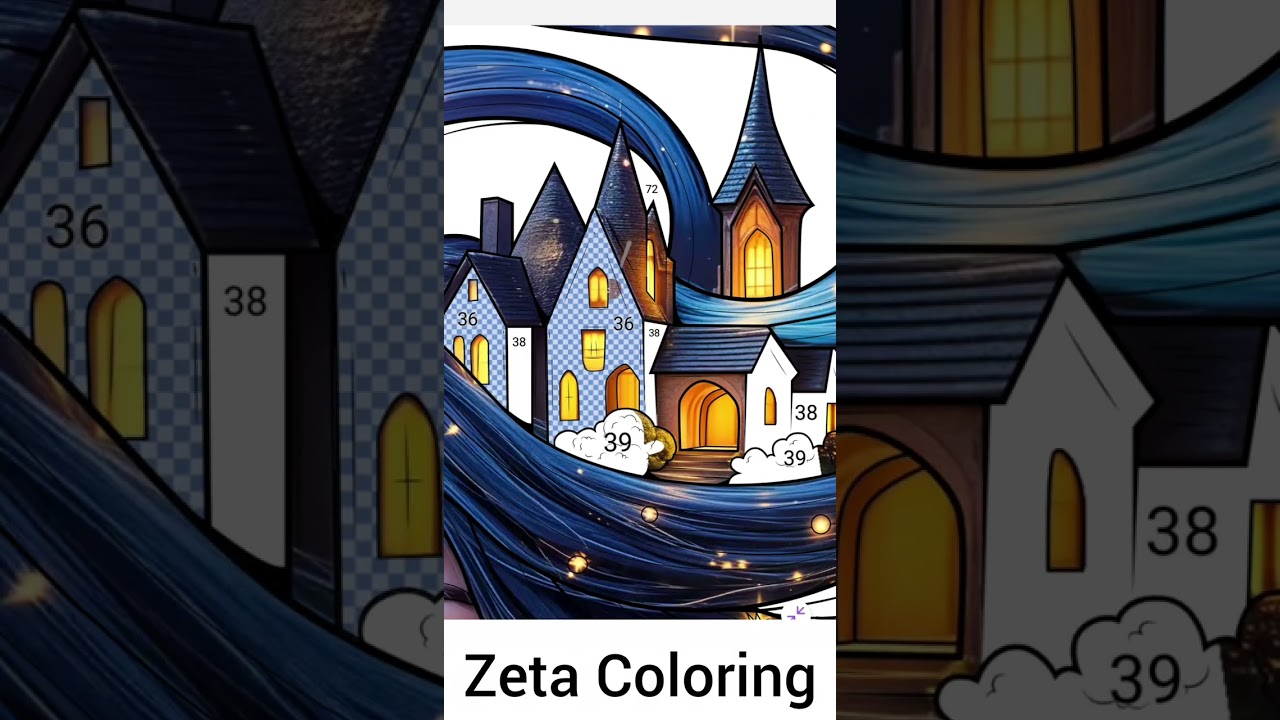 Colour by numbers video | Zeta Coloring pages | Satisfying Digital painting 