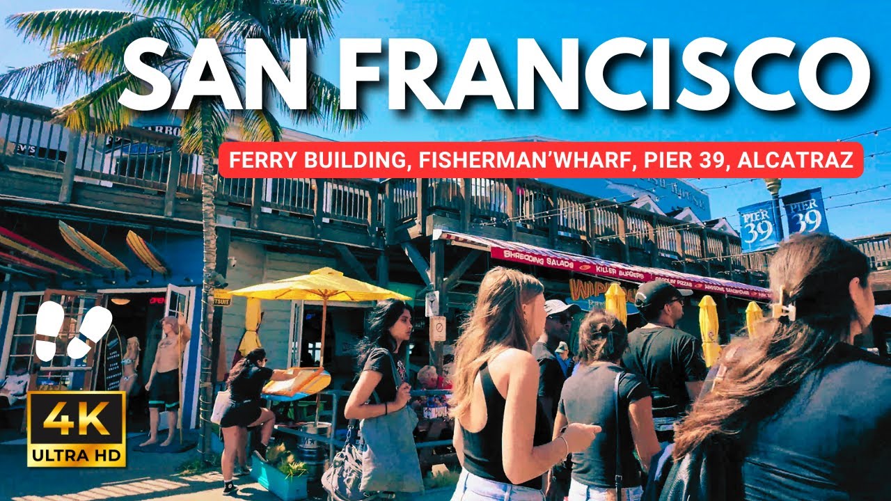 SAN FRANCISCO, Californie USA 4K | Walking Tour 2024 : Pier 39, Alcatraz, Golden Gate, Lombard St