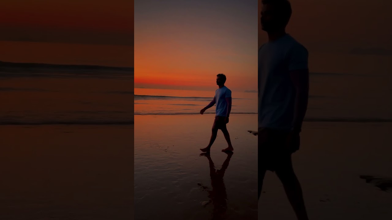 Sunset walk in beach 