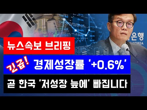 뉴스속보 긴급 3분기 경제성장률 0 6 곧 한국 저성장 늪에 빠집니다 정완진TV 