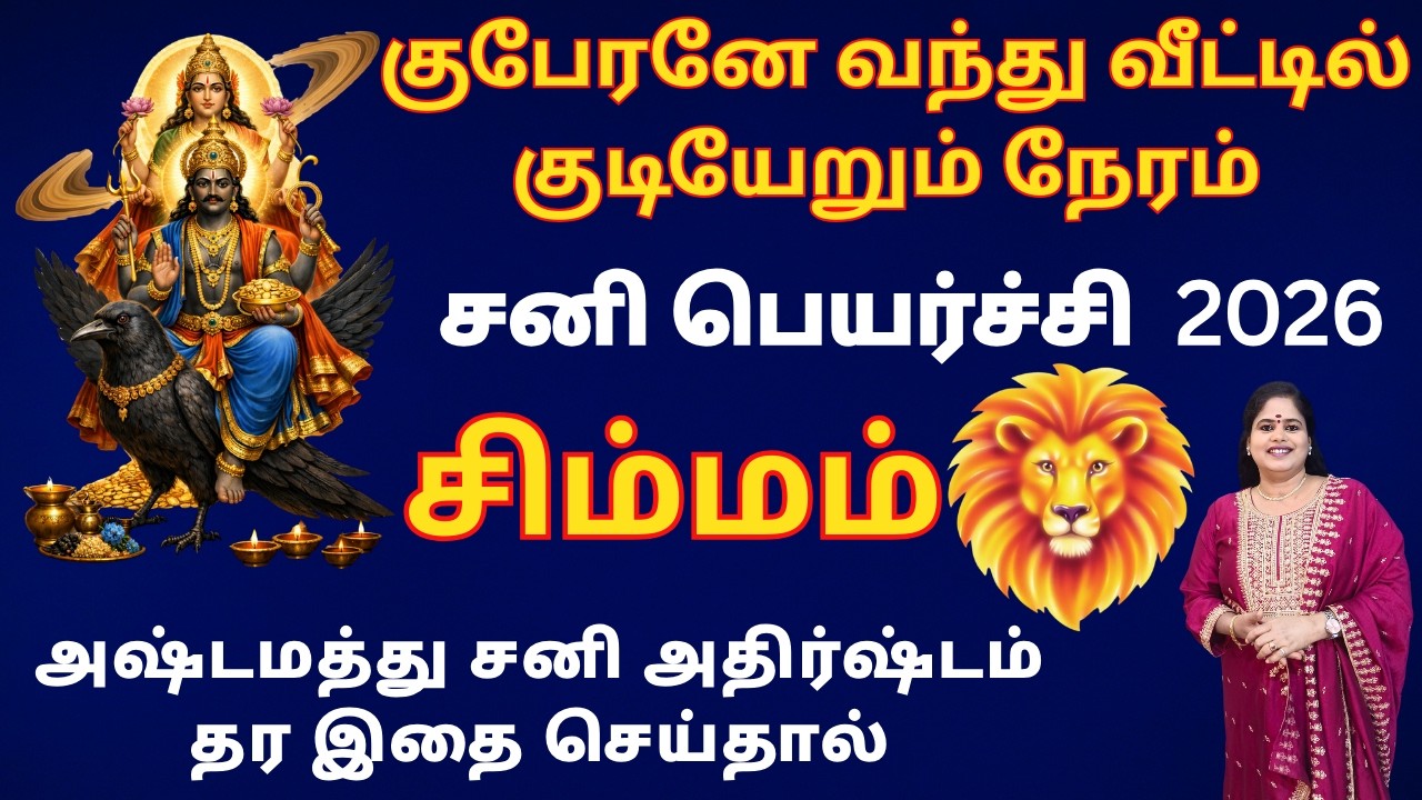 ❤️𝗦𝗮𝗻𝗶 𝗣𝗲𝘆𝗮𝗿𝗰𝗵𝗶 𝗣𝗮𝗹𝗮𝗻 2026-2029 |♌ Simma 𝗥𝗮𝘀𝗶 |🦁சனி பெயர்ச்சி பலன்கள் சிம்மம் | Valshala Panickar