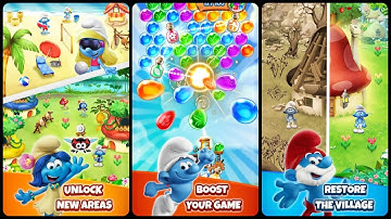 Smurfs Bubble Shooter Story Game Gameplay Video for Android Mobile Game
