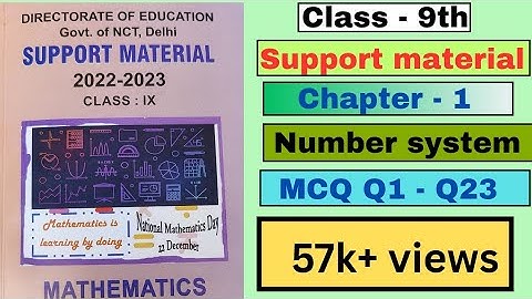 Support material||Class 9th||math||chapter - 1||Number system|| MCQ||Q1 - Q23||