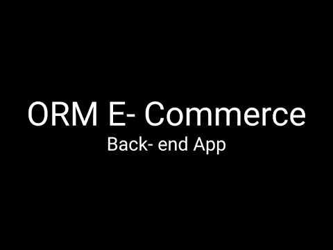 Object Relational Mapping- E- Commerce  app working | Insomnia