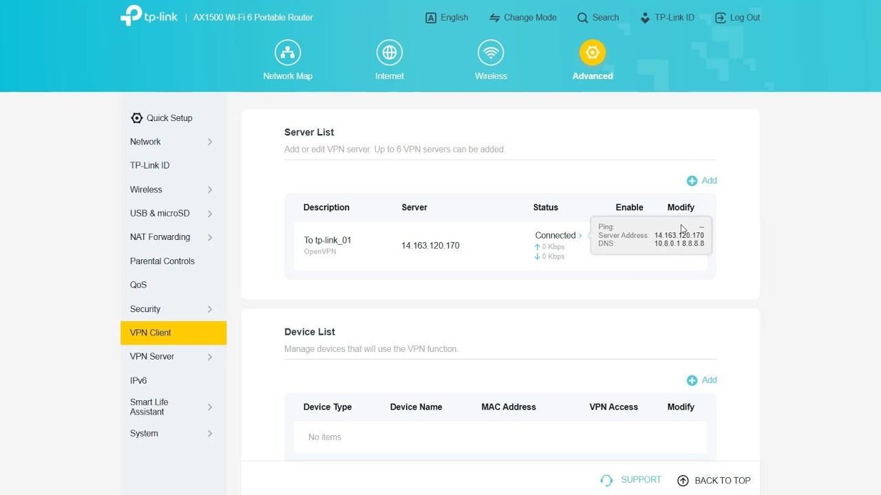 Connect 2 TP-Link routers over the internet using OpenVPN