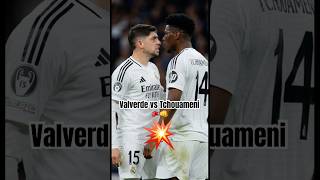 Valverde vs Tchouameni fight Real Madrid #valverde #tchouaméni #fy #realmadrid #viralshort #soccer