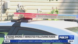4 juveniles among 7 arrested after raids at homes in Indy, Greenwood