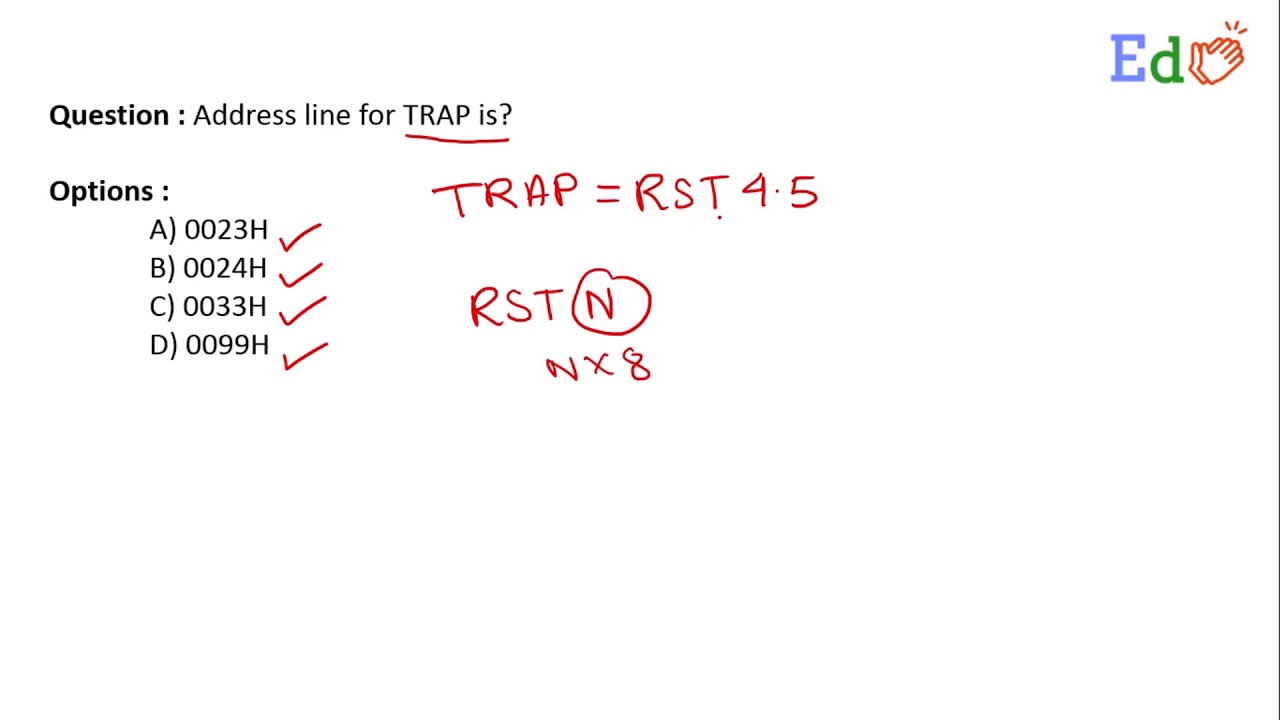 Address line for TRAP is __________. - YouTube