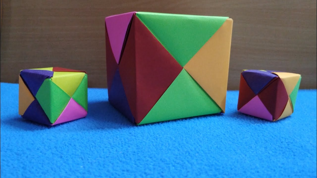 DIY - Origami 3D cubes/ simple and easy to fold/ school kids summer ...