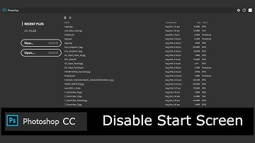 Turn off / disable Start Workspace Welcome Screen - Photoshop CC (2018)